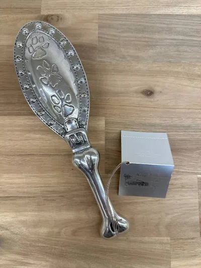 Arthur Court Dog Grooming Brush In Silver