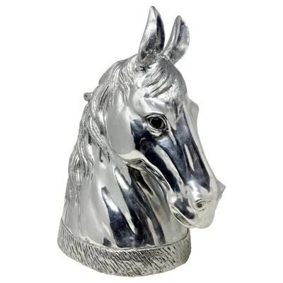 Pre-owned Arthur Court English Aluminum Figural Horsehead Wine Or Champagne Cooler. In Gray
