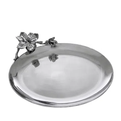 Arthur Court Magnolia Oval Platter In Silver