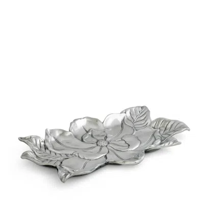 Arthur Court Magnolia Serving Tray In Silver
