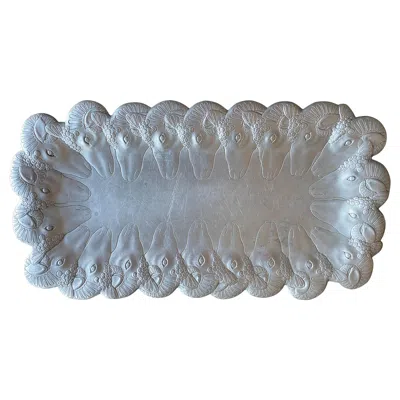 Pre-owned Arthur Court Rams Head Serving Platter Plate In Gray