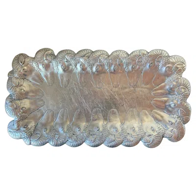 Pre-owned Arthur Court Vintage  Rams Head Serving Platter In Gray