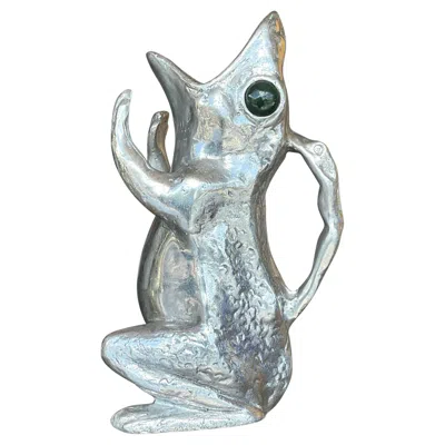Pre-owned Arthur Court Vintage Boho Signed  Frog Pitcher In Gray