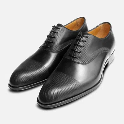 Pre-owned Arthur Knight Shoes Executive Black Oxford With Punched Cap Made In Italy In Multicolor