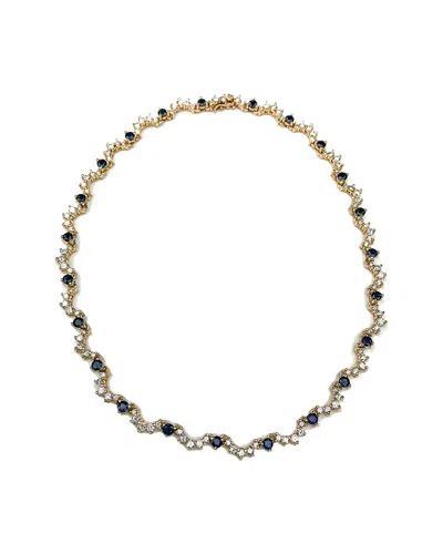 Arthur Marder Fine Jewelry 14k 10.50 Ct. Tw. Diamond & Sapphire Necklace