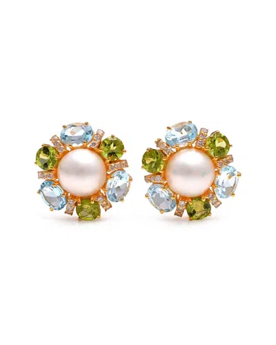 Arthur Marder Fine Jewelry 14k Over Silver Mabe Pearl Earrings