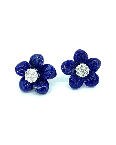 Arthur Marder Fine Jewelry 18k 0.30 Ct. Tw. Diamond Flower Insert In Blue