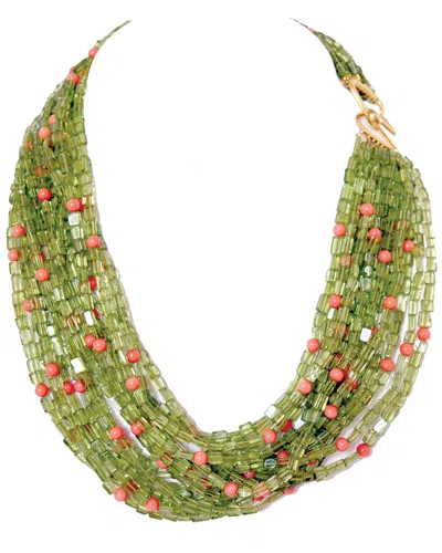 Arthur Marder Fine Jewelry Gold Over Silver Gemstone Layered Necklace In Multi