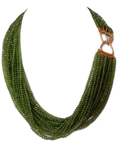 Arthur Marder Fine Jewelry Gold Over Silver Peridot Layered Necklace In Green