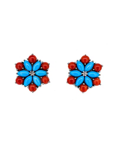 ARTHUR MARDER FINE JEWELRY ARTHUR MARDER FINE JEWELRY SILVER .40 CT. TW. DIAMOND & GEMSTONE EARRINGS