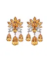 Arthur Marder Fine Jewelry Silver 0.32 Ct. Tw. Diamond & Citrine Earrings In Orange