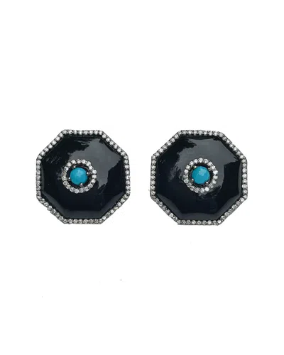 Arthur Marder Fine Jewelry Silver 1.00 Ct. Tw. Diamond & Gemstone Earrings