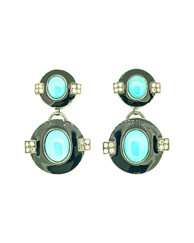 ARTHUR MARDER FINE JEWELRY ARTHUR MARDER FINE JEWELRY SILVER 1.50 CT. TW. DIAMOND & TURQUOISE EARRINGS
