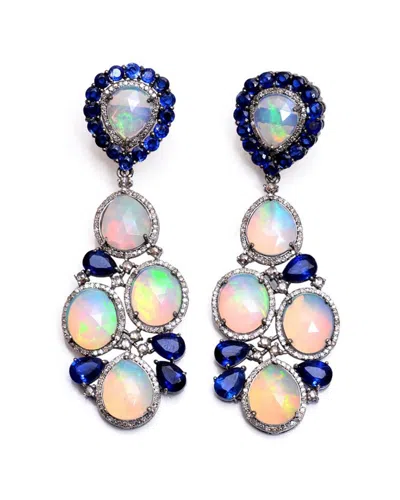 ARTHUR MARDER FINE JEWELRY ARTHUR MARDER FINE JEWELRY SILVER 2.00 CT. TW. DIAMOND & GEMSTONE EARRINGS