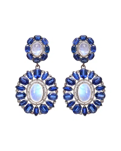 ARTHUR MARDER FINE JEWELRY ARTHUR MARDER FINE JEWELRY SILVER 2.25 CT. TW. DIAMOND & GEMSTONE EARRINGS