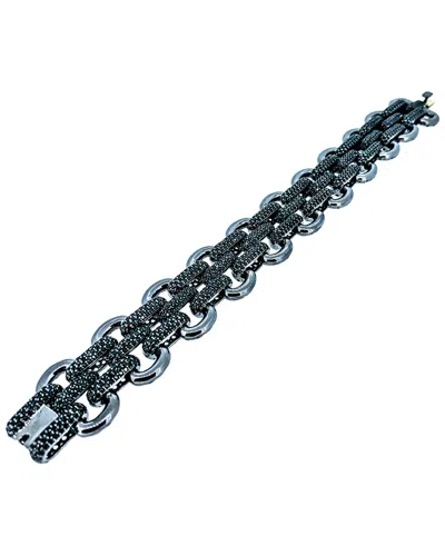 Arthur Marder Fine Jewelry Silver Black Spinel Link Bracelet