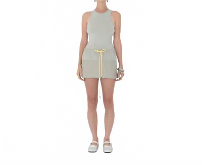 Arthur Mixed Media Zip Off Dress In Aluminum In Multi