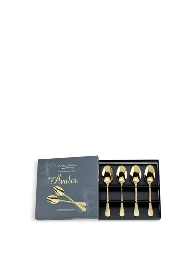 Arthur Price Avalon (set Of 4) Serving Spoons In Champagne