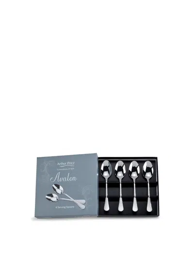 Arthur Price Avalon (set Of 4) Serving Spoons In Stainless Steel