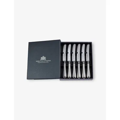 Arthur Price Britannia 6-piece Silver-plated Tea Knife Set Silver Plated In Black