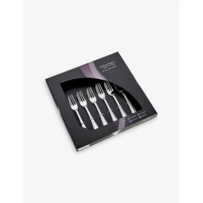 Arthur Price Britannia 6-piece Stainless-steel Pastry Fork Set Stainless Steel In Black