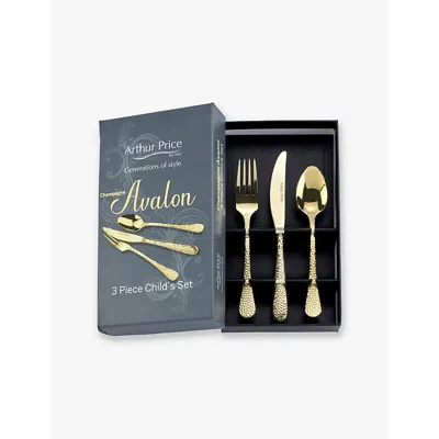 Arthur Price Champagne Avalon Children's Stainless-steel 3-piece Cutlery Set