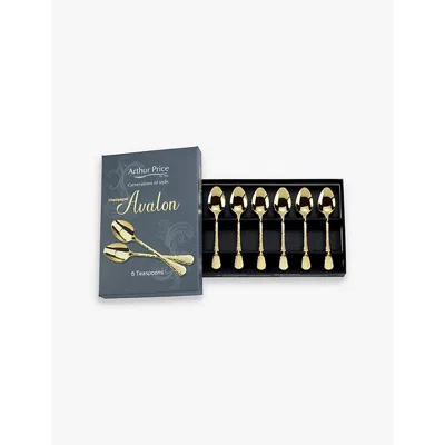 Arthur Price Champagne Avalon Set Of Six Pvd-coated Stainless-steel Teaspoons
