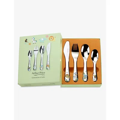 Arthur Price Jungle Stainless Steel Children's 4-piece Cutlery Set In Silver