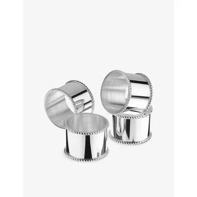 Arthur Price Silver Plated Beaded Mounted Silver-plated Napkin Rings In Gray