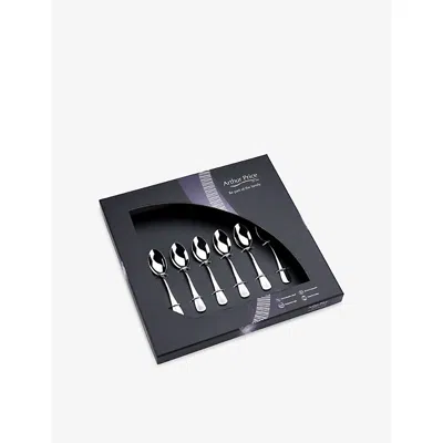 Arthur Price Stainless Steel Baguette Stainless-steel 6-piece Coffee Spoon Set In Silver