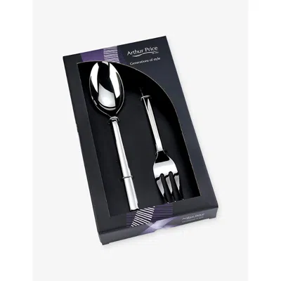 Arthur Price Stainless Steel Horizon Large Stainless-steel Serving Spoon And Fork Set In Silver