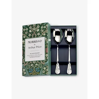 Arthur Price Morris & Co. Blackthorn Stainless-steel Salad Serving Spoon And Fork Set In Silver