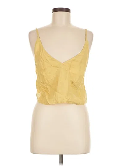 Pre-owned Arthur Tank Top Yellow Plunge Neckline Tops