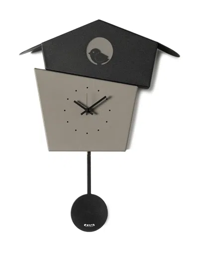 Arti & Mestieri Birdhouse Pendulum Clock (45cm X 36cm) In Black