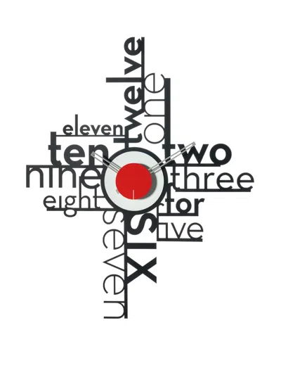 Arti & Mestieri Typographic Wall Clock (66cm X 54cm) In Black
