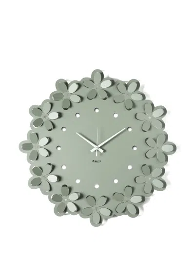 Arti & Mestieri Ume Flower-detail Wall Clock In Green