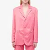 Artica Arbox Blazer Women's Bubble Gum Three-button Suit Jacket Red22 In Pink