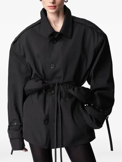 Article Ten Belted Trench Jacket In Black