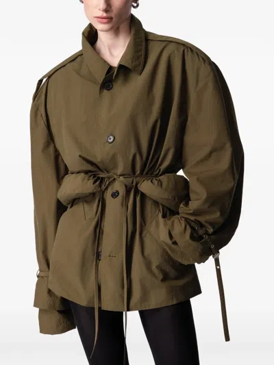 Article Ten Belted Trench Jacket In Green