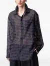 Article Ten Check-pattern Silk Shirt In Blue