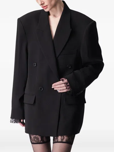 Article Ten Lace-detail Blazer In Black