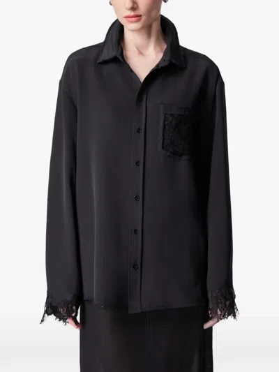 Article Ten Lace-panels Shirt In Black