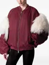 Article Ten Shearling-panel Bomber Jacket In Red