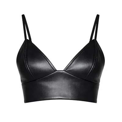 Article X Women's Black Leather Bralette