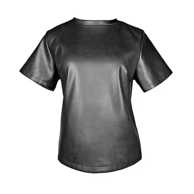 Article X Women's Black Leather T-shirt