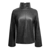 Article X Women's Black Leather Turtleneck In Black