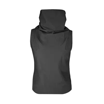 Article X Women's Black Veiled Turtleneck Top