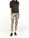 Articles Of Society Printed Skinny Jeans In Olive Green In Beige