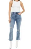 Articles Of Society Temperly Cropped Jeans In Medium Wash In Multi