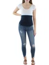 ARTICLES OF SOCIETY WOMENS MATERNITY DISTRESSED ANKLE JEANS